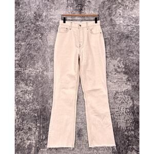 Helmut Lang Jeans 29 Womens High Rise Relax Straight Ivory Cream Denim